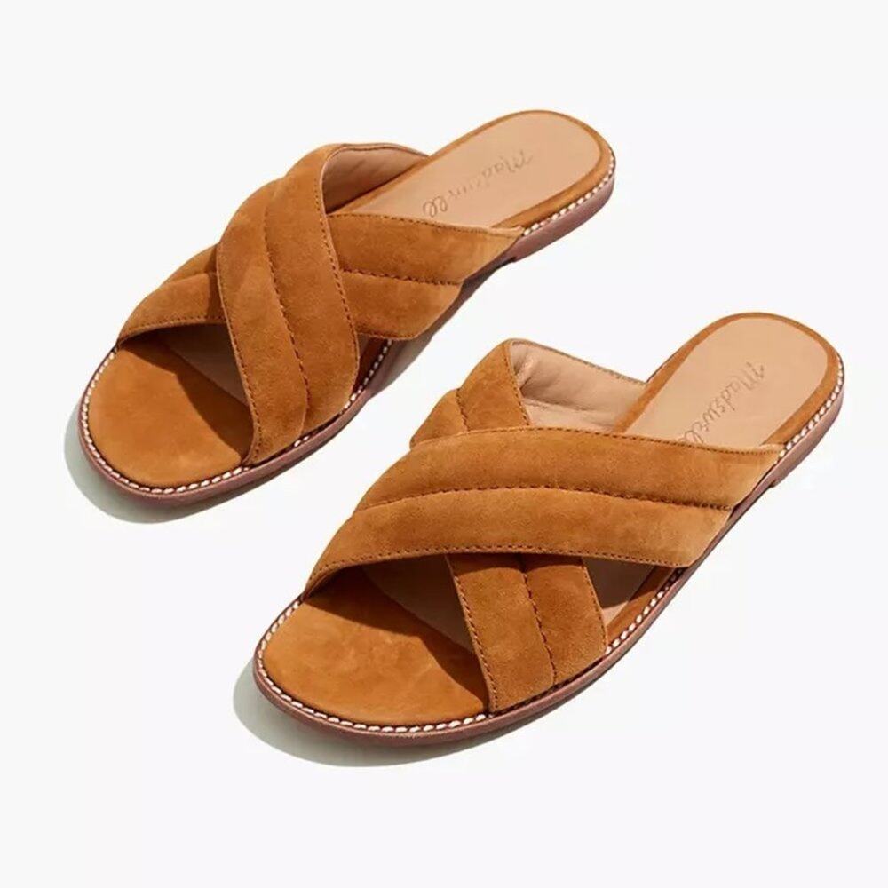 NWOT Madewell The Skyler Slide Sandal in Suede Size 6